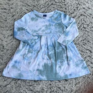 Old Navy Baby Girl 12-18 Month Blue Green and White Tie Dye Dress